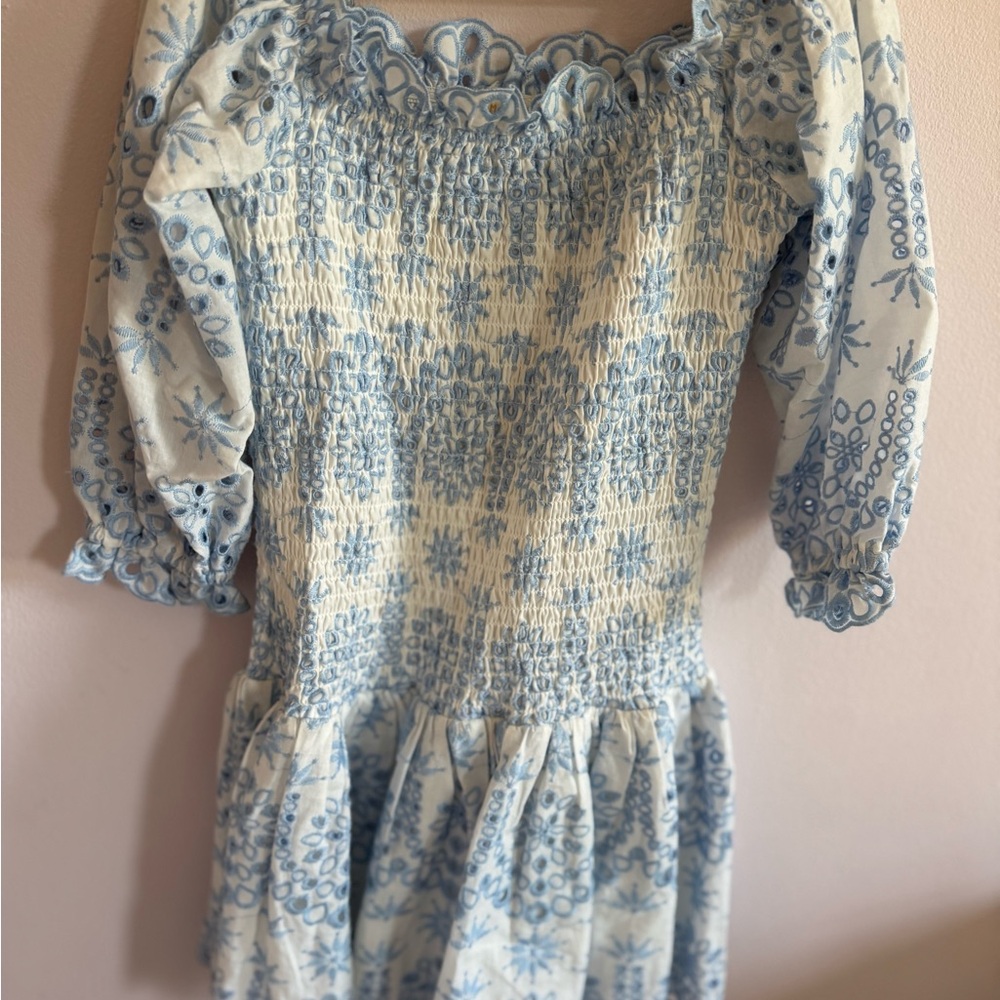 Marlo Kids Light Blue Patterned Kids Dress